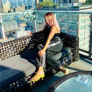 Women’s grey denim sweatpants jeans Alexander Wang size M (fits bigger)